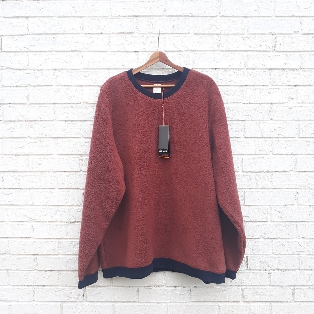 Orvis Crewneck Sherpa Pullover XXL Rust